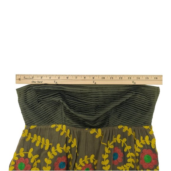 Nikka Strapless Floral Embroidered Top Mini Dress Womens Size 4 Side Zip - Picture 3 of 16